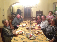Dinners at Scaramella villa in Multepulciano were lively affairs with this crowd - Jan and Bill plus Tony, Diane, Fernando, Carol.  Anna kept us topped off with great food, and we found interesting wines at the local vineyards.