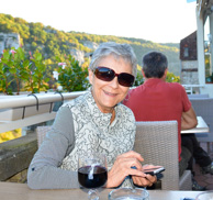 At dinner in Rocamadour France.