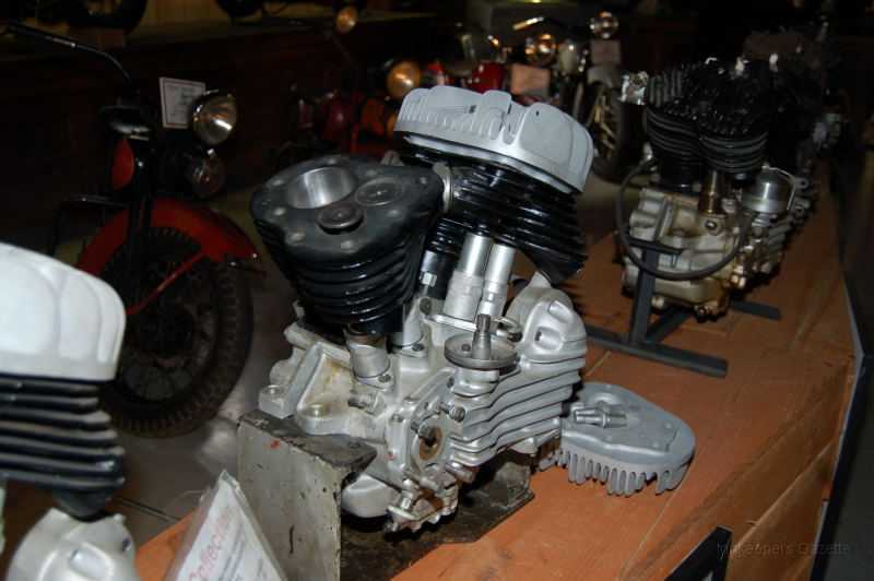 wheelsThruTime0017.JPG - Harley-Davidson flat head engines in various states of tear-down.